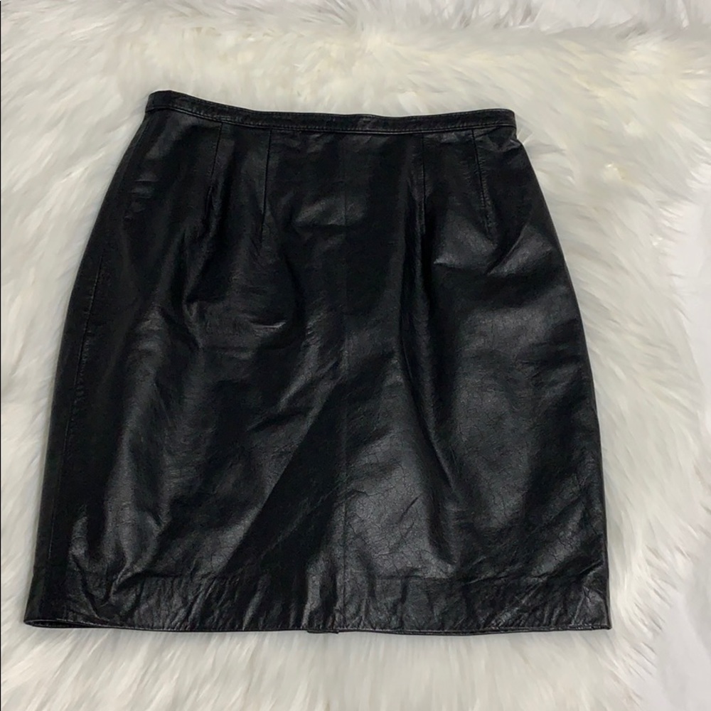 Paradox Black Leather Pencil Skirt Size 8
